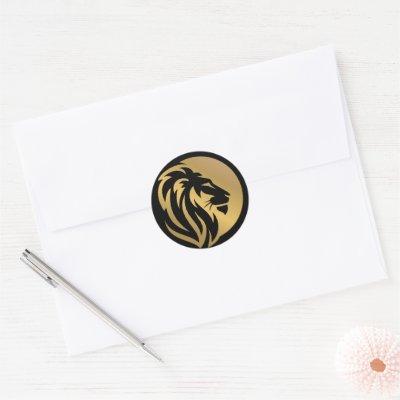Gold Lion Logo Simple Classic Round Sticke Classic Round Sticker