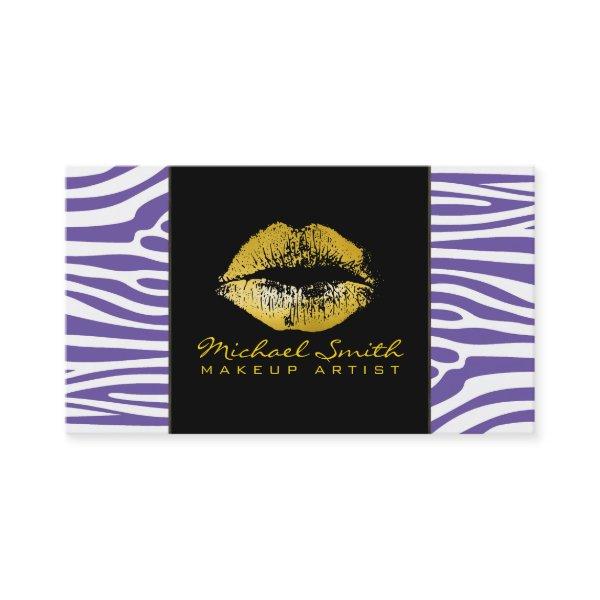 Gold Lips Makeup Artis Modern Zebra Skin #4