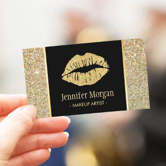 Gold Lips Trendy Glitter Sparkles Makeup Artist