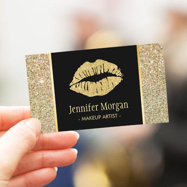 Gold Lips Trendy Glitter Sparkles Makeup Artist