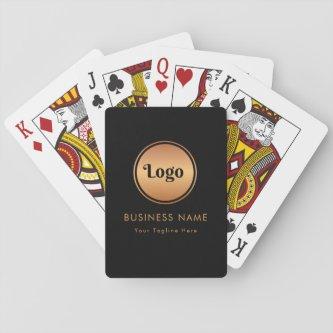 Gold Logo & Custom Text Business Company Branded Playing Cards