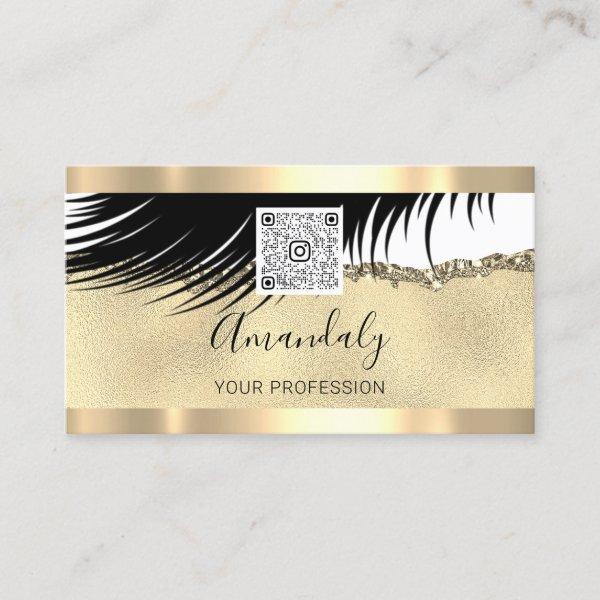 Gold Logo Qr Code 6 Punches 50% OFF Lashes