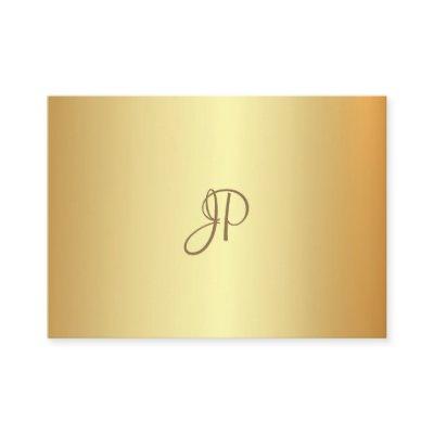 Gold Look Elegant Calligraphed Monogram Modern