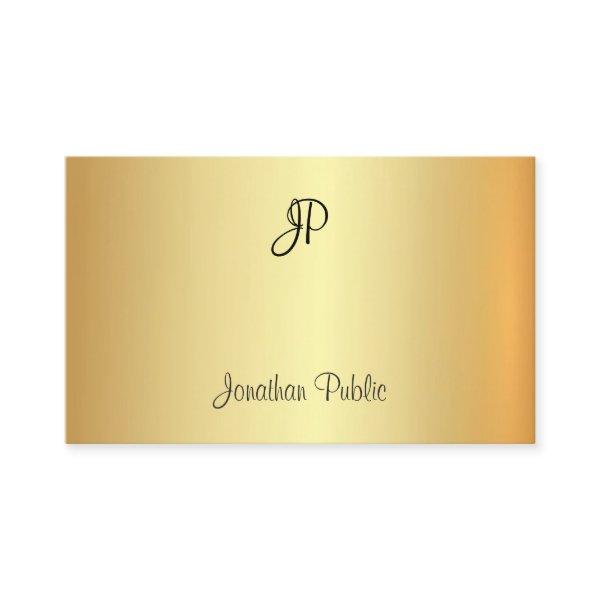Gold Look Template Monogram Handwritten Modern