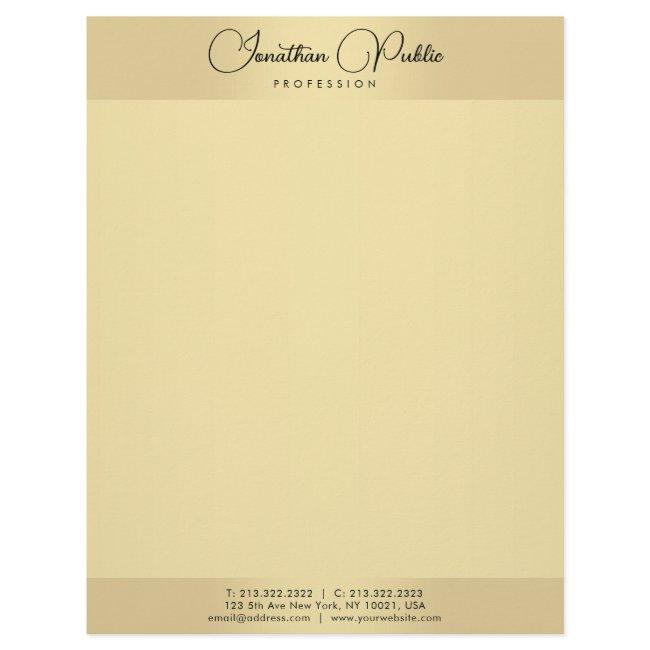 Gold Look Template Typography Modern Minimalist Letterhead