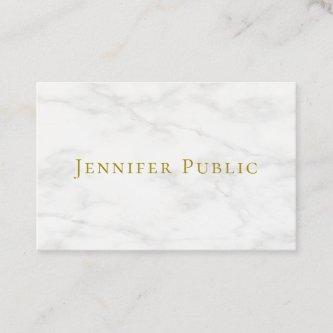 Gold Look Text White Marble Elegant Template