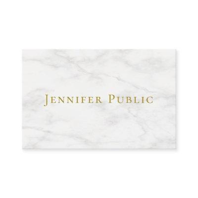 Gold Look Text White Marble Elegant Template