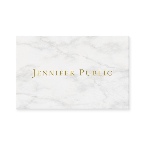 Gold Look Text White Marble Elegant Template