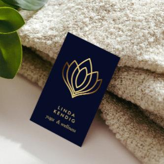 Gold Lotus flower | Blue | wellness  massage yoga