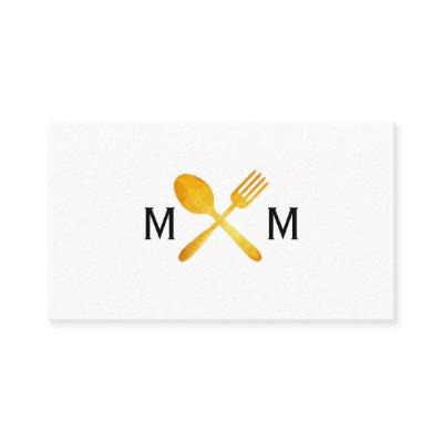 Gold Luxe Food Utensils Monogram