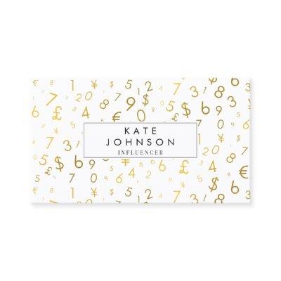 Gold Luxury Number & Currency Symbols Influencer