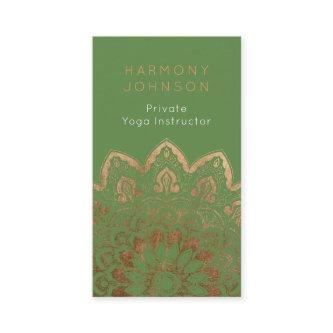 Gold Mandala on Green Yoga