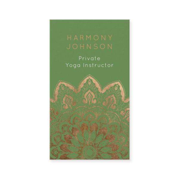 Gold Mandala on Green Yoga