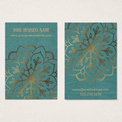 Gold Mandala & Teal Earring Holder Display Cards