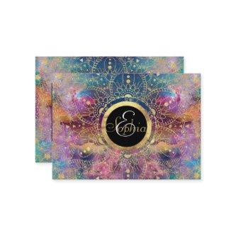 Gold Mandala Watercolor Colorful Nebula
