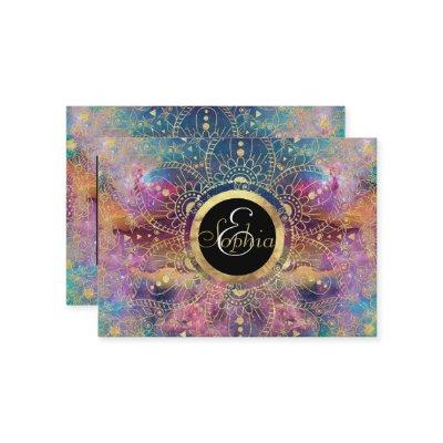 Gold Mandala Watercolor Colorful Nebula