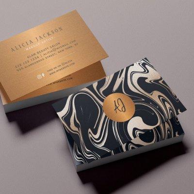 Gold marble abstract monogrammed