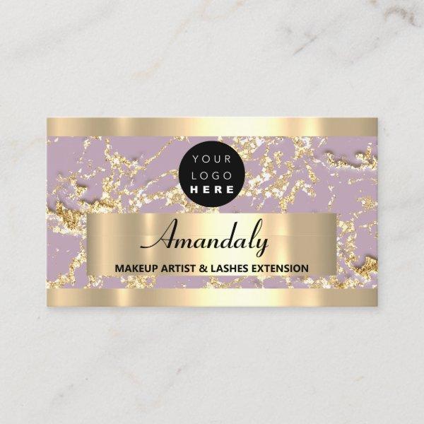 Gold Marble Glitter Beauty Hair Studio Lavender