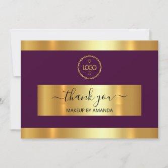Gold Marsala Thank You Business Insert Card