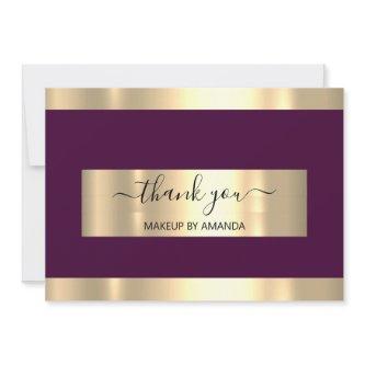 Gold Marsala Thank You Insert  Invitation