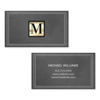 Gold Metal | Classic Monogram | Stitched Leather