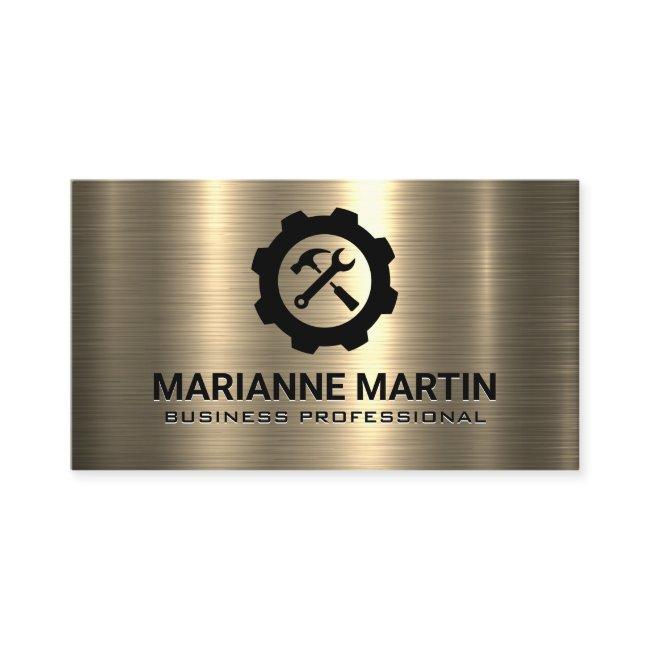 Gold Metal | Hammer Wrench Logo