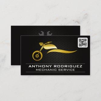Gold Metal Motorcycle Logo | QR Code