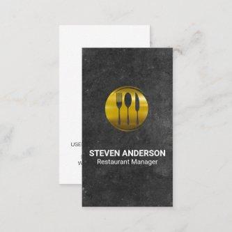 Gold Metal Silverware | Slate Background
