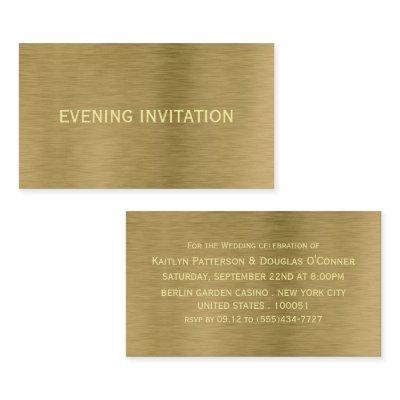 Gold Metal Texture Evening Event Ticket Invitation