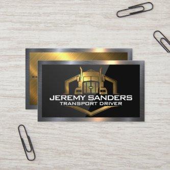 Gold Metal Truck Logo | High Gloss Black