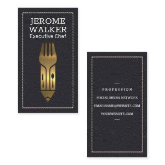 Gold Metal Utensils | Leather Stitched