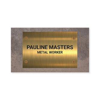Gold Metallic and Screws | Rusted Metal Texture Appointment Card