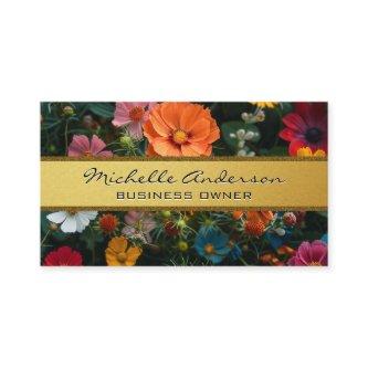 Gold Metallic Band | Colorful Flowers