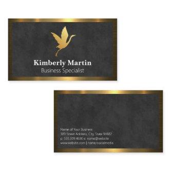 Gold Metallic Border | Black Texture Background