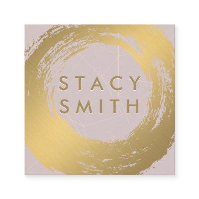 Gold Metallic Brushed | Rose Gold Poly Background Square