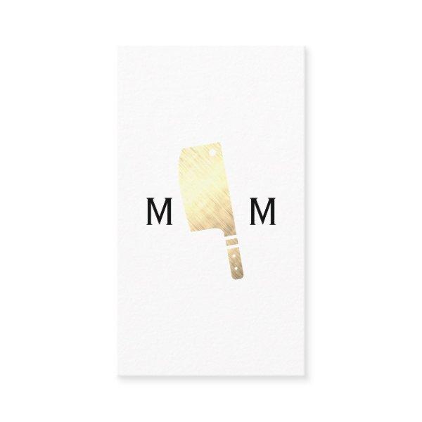 Gold Metallic Butcher Knife Monogram