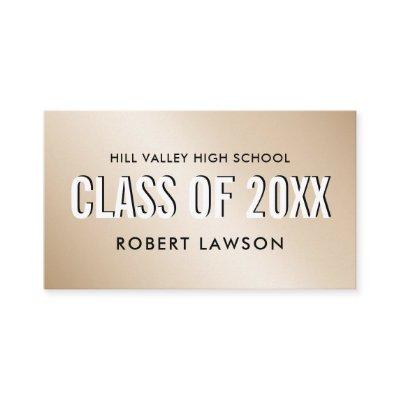 Gold Metallic  Class Graduation Name Social Icon