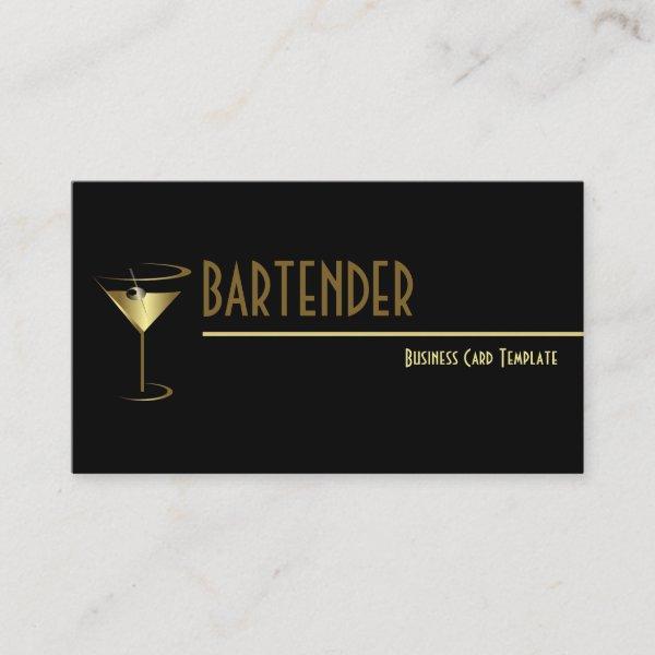 Gold Metallic Cocktail Logo Bartender