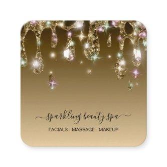 *~* GOLD Metallic Drip Dripping GLITTER AP7 Square