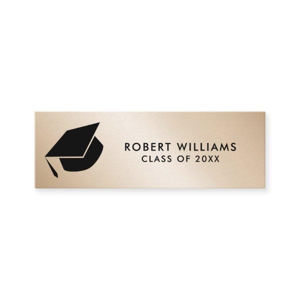 Gold Metallic  Grad Cap Graduation Insert