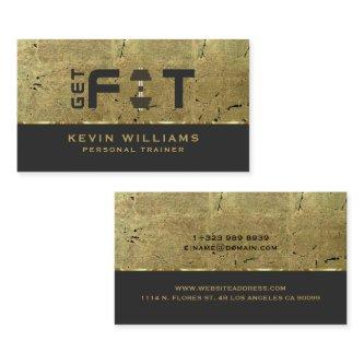 Gold Metallic Grunge Texture Fitness Trainer
