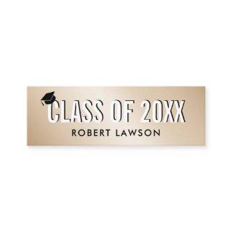 Gold Metallic Luxe Class Graduation cap Name Card