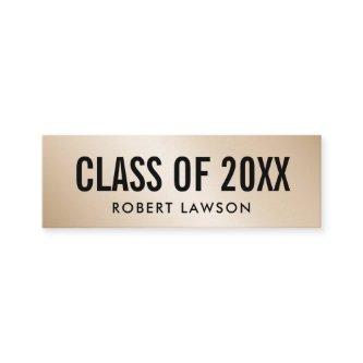 Gold Metallic Luxe Class Graduation Name Card