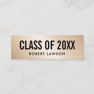 Gold Metallic Luxe Class Graduation Name Card