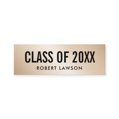 Gold Metallic Luxe Class Graduation Name Card