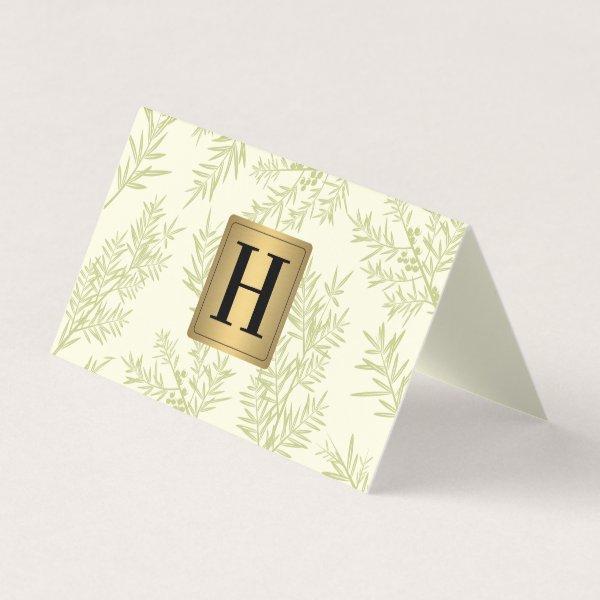 Gold Metallic Monogram | Juniper Branch