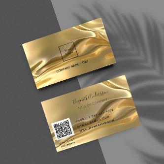 Gold metallic qr code logo