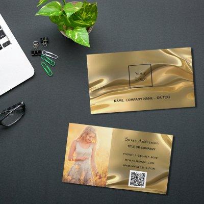 Gold metallic qr code logo employee photo