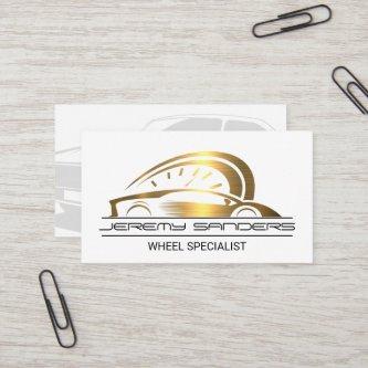 Gold Metallic Sports Car Logo
