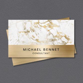 Gold Metallic White Marble Consultant Business